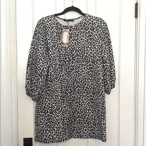 Boohoo Leopard Print Shift Dress Size 8